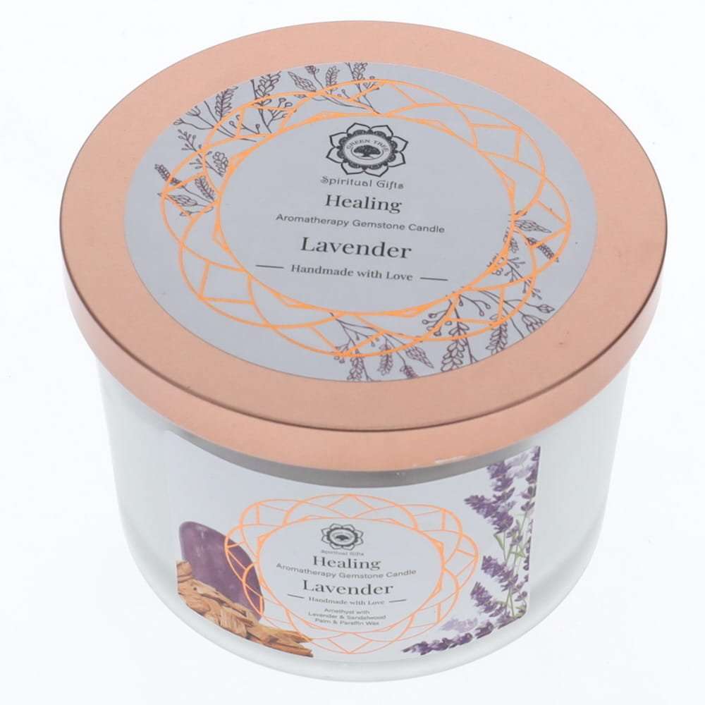 Green Tree Candle Healing Lavender/Amethyst - MarshallsHealthShop