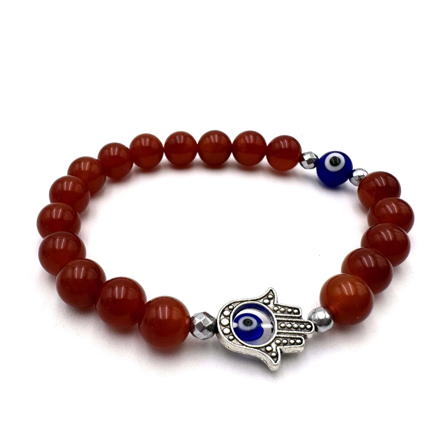 Hamsa Evil Eye Bracelet Red Agate - 1st Stop Marshall's Health Shop, Gift Shop! - Heath and Natural Therapy New Brighton Christchurch - Naturopath