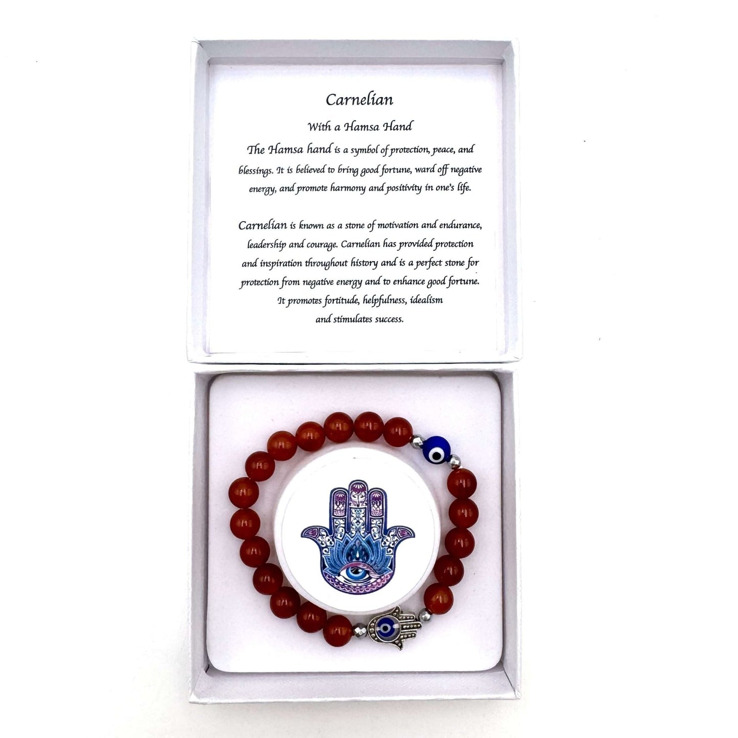 Hamsa Evil Eye Bracelet Red Agate - 1st Stop Marshall's Health Shop, Gift Shop! - Heath and Natural Therapy New Brighton Christchurch - Naturopath