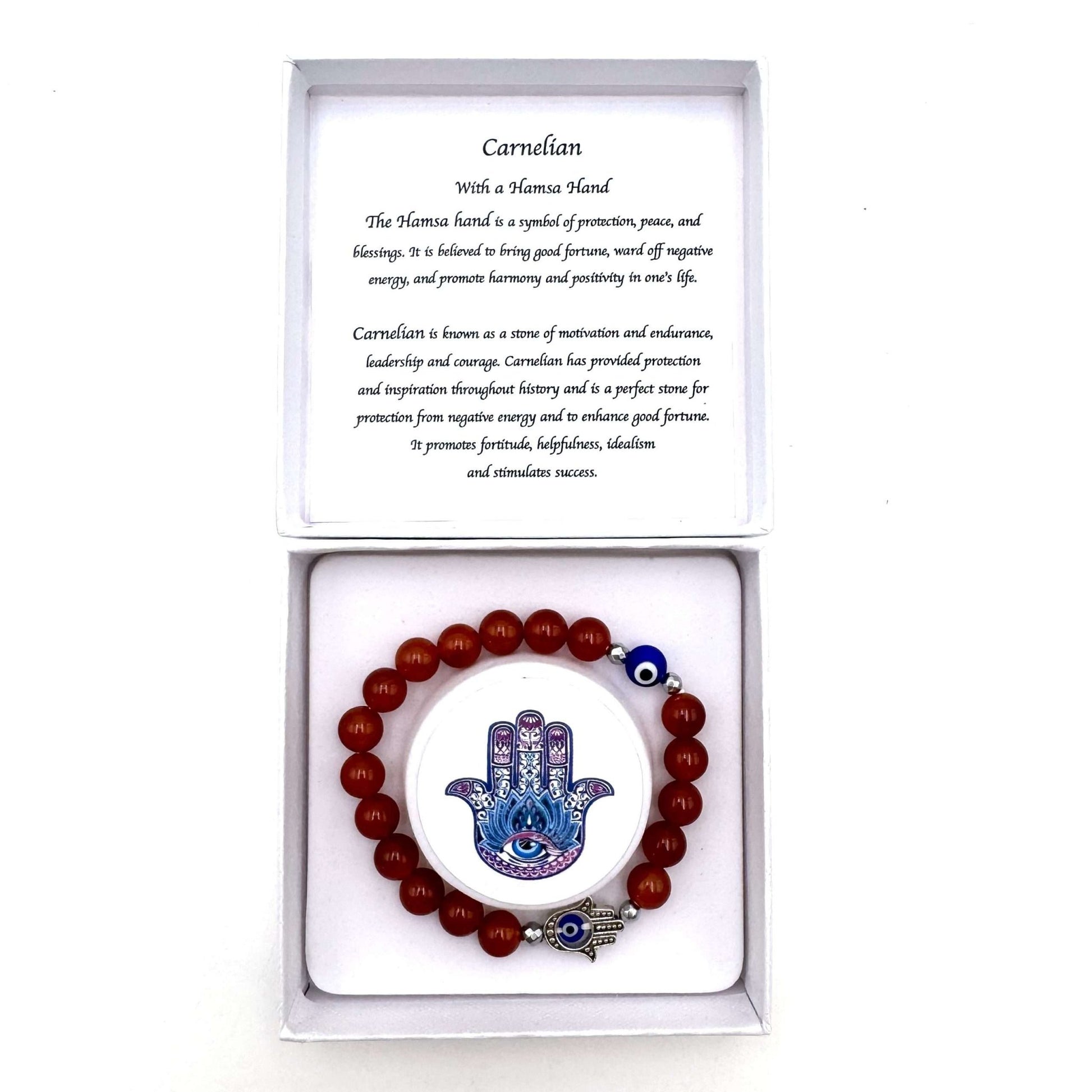 Hamsa Evil Eye Bracelet Red Agate - 1st Stop Marshall's Health Shop, Gift Shop! - Heath and Natural Therapy New Brighton Christchurch - Naturopath