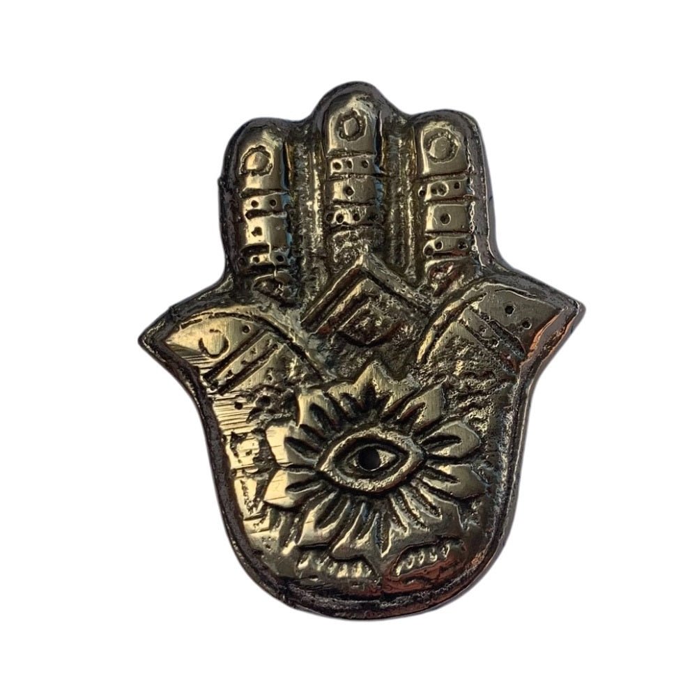 Hamsa Incense Holder Brass - MarshallsHealthShop