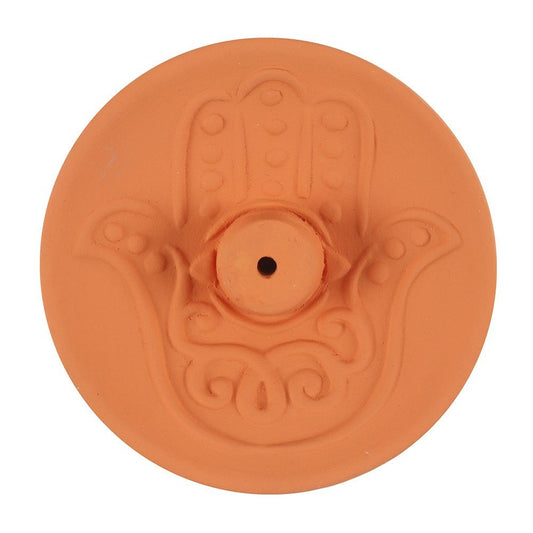 Hamsa Terracotta Incense Plate - MarshallsHealthShop