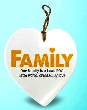 Hanging Ceramic Hearts Messages Family - MarshallsHealthShop