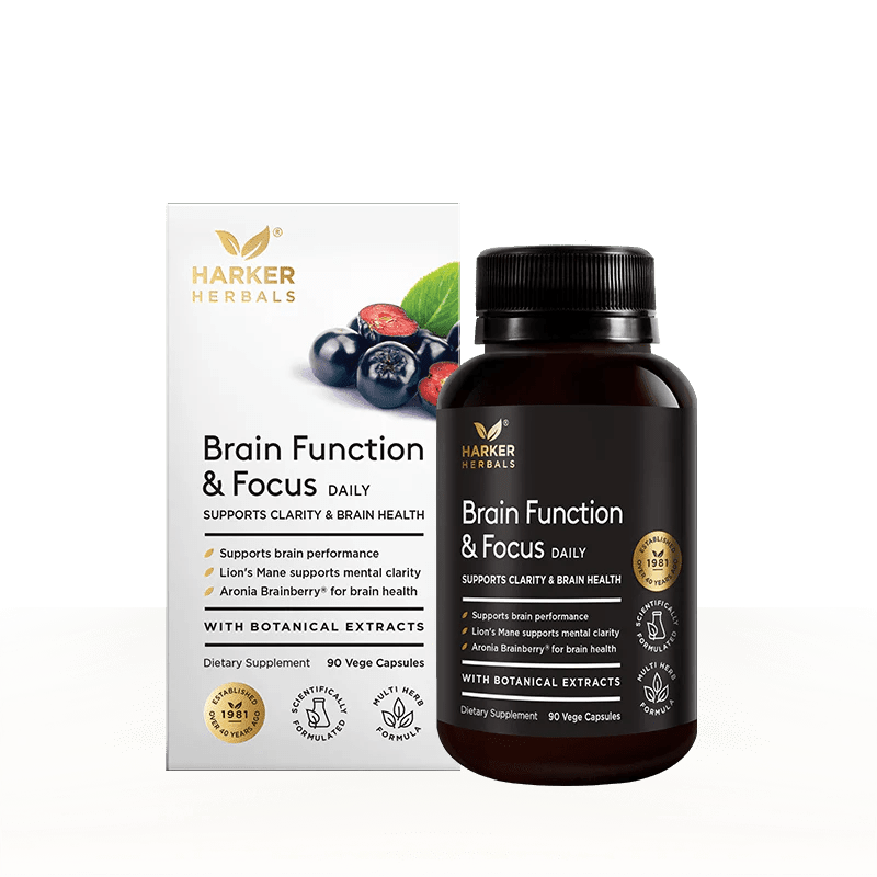 Harker Herbals Brain Function & Focus 90 Vege Capsules - MarshallsHealthShop