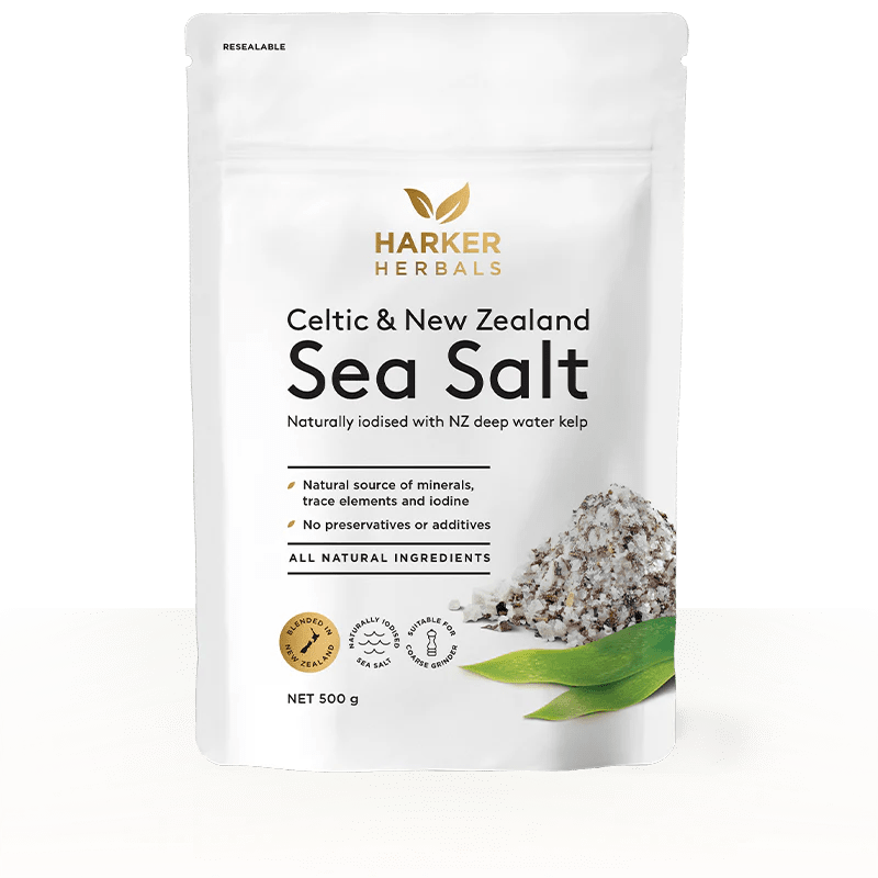 Harker Herbals Celtic & NZ Sea Salt with Kelp - 1st Stop Marshall's Health Shop, Gift Shop! - Heath and Natural Therapy New Brighton Christchurch - Naturopath