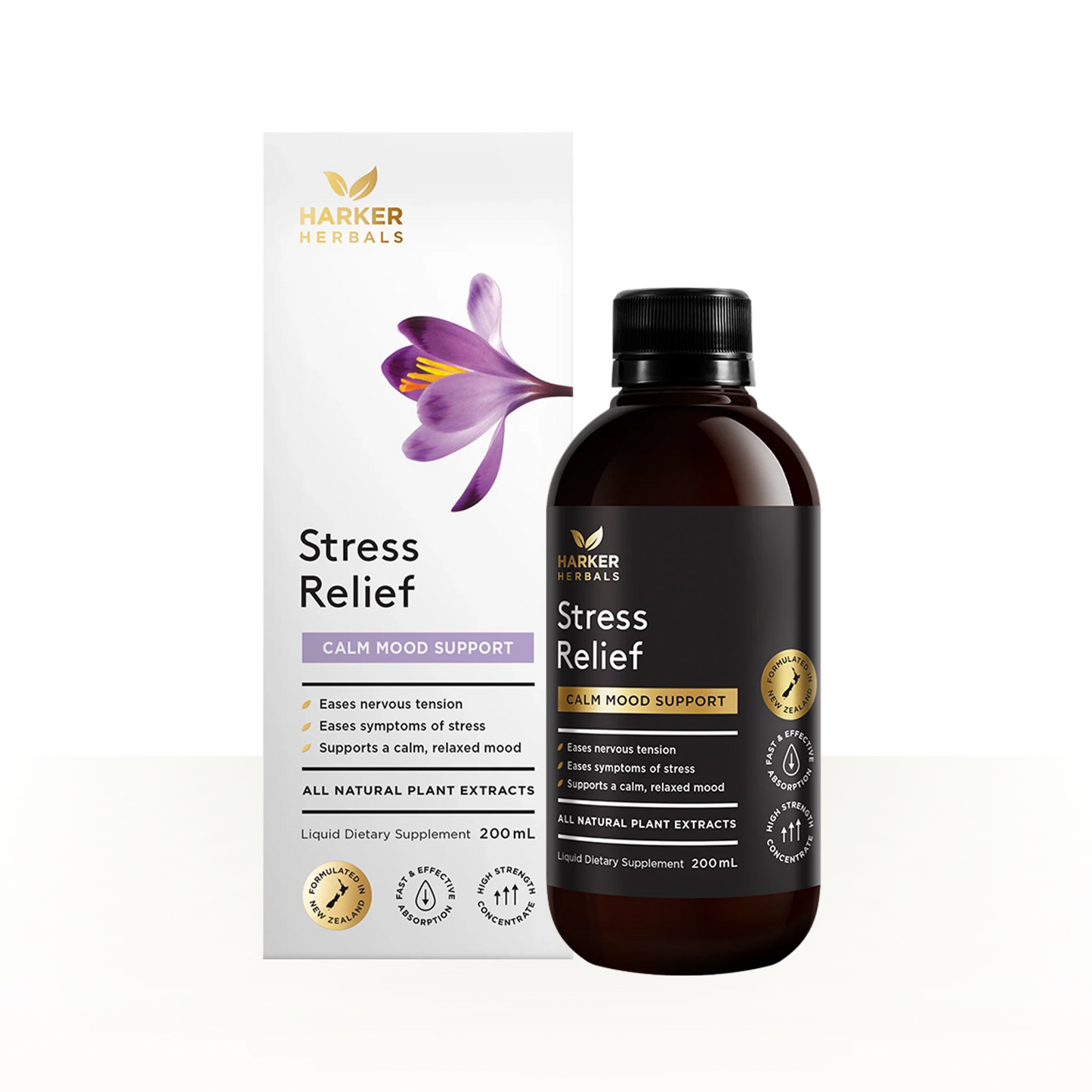 Harker Herbals Stress Relief 200ml - 1st Stop Marshall's Health Shop, Gift Shop! - Heath and Natural Therapy New Brighton Christchurch - Naturopath