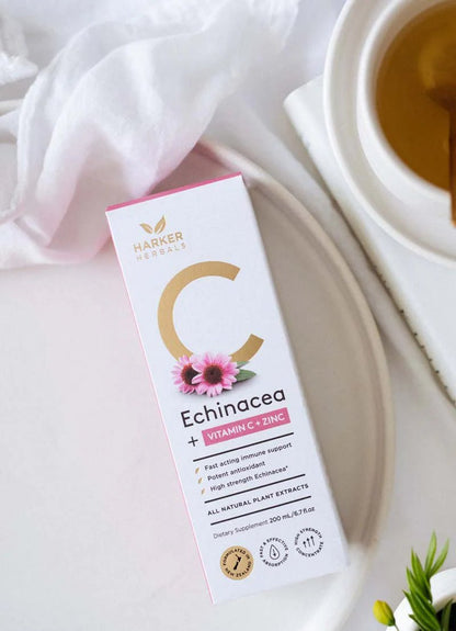 Harker Herbals Vitamin C+ Echinacea + Zinc 200ml - 1st Stop Marshall's Health Shop, Gift Shop! - Heath and Natural Therapy New Brighton Christchurch - Naturopath