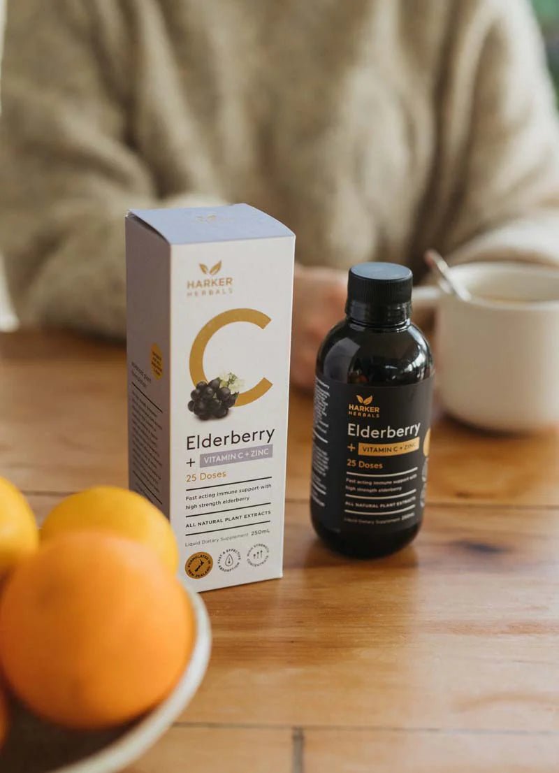Harker Herbals Vitamin C + Elderberry + Zinc 200ml - 1st Stop Marshall's Health Shop, Gift Shop! - Heath and Natural Therapy New Brighton Christchurch - Naturopath