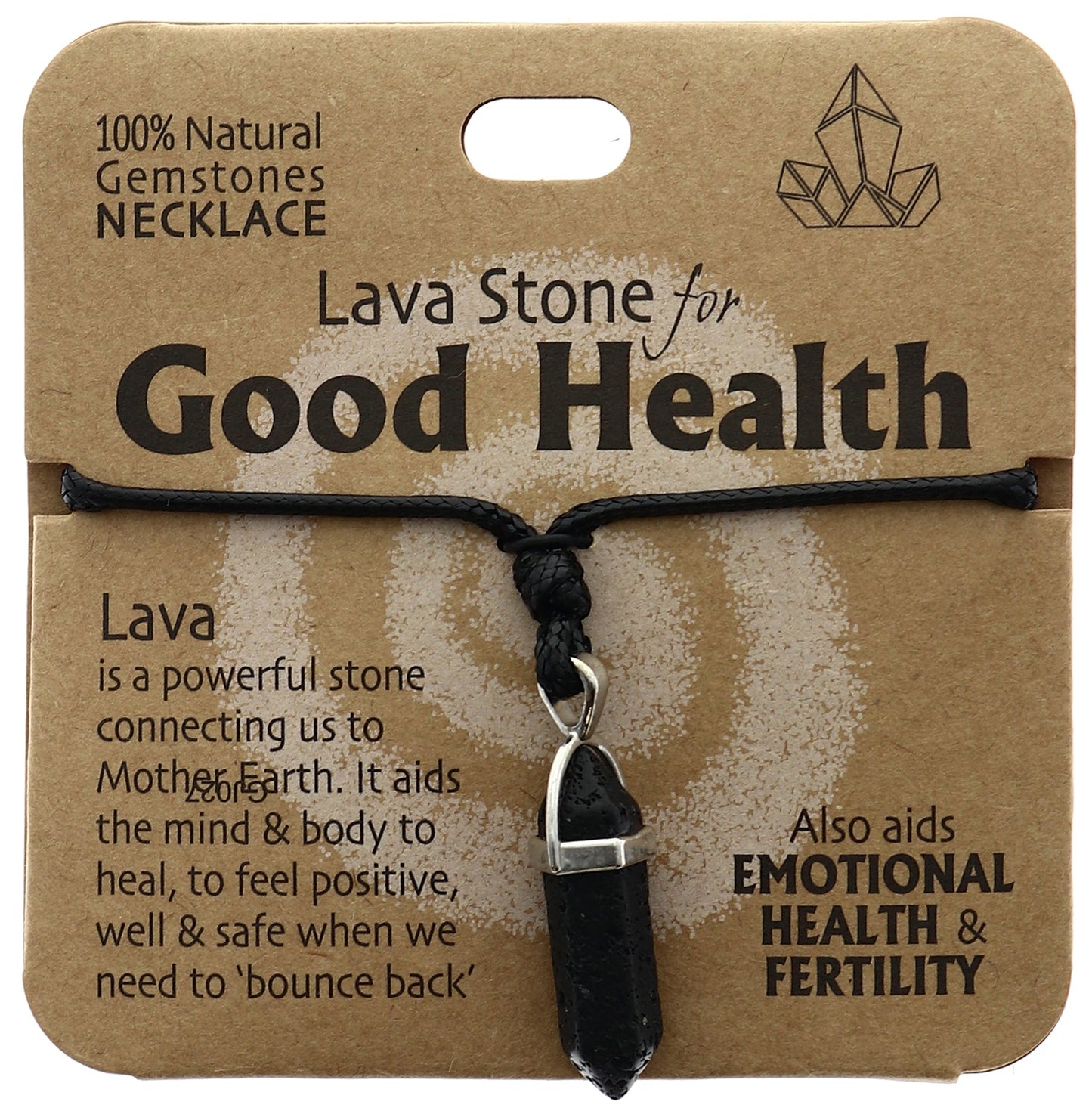 Health Necklace Lava Stone - MarshallsHealthShop