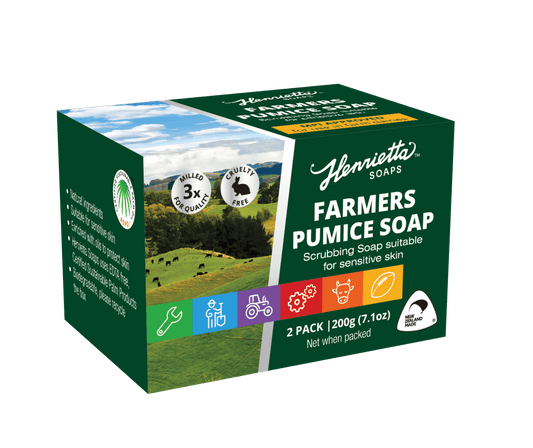 Henrietta Farmers Pumice Soap 2 x 100g - 1st Stop Marshall's Health Shop, Gift Shop! - Heath and Natural Therapy New Brighton Christchurch - Naturopath