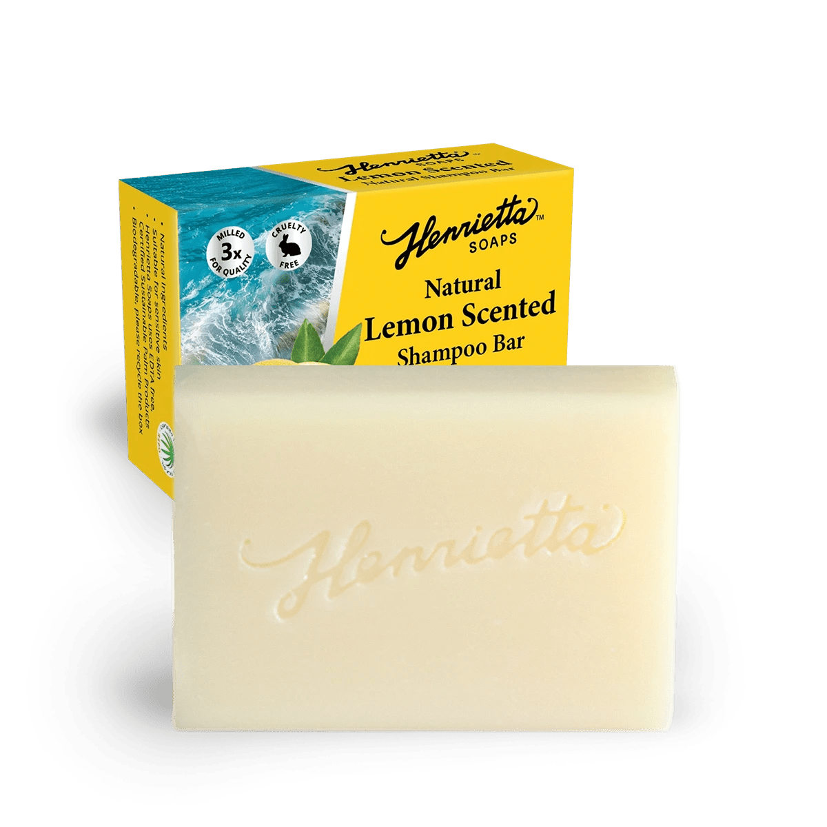 Henrietta Lemon Scented Shampoo Bar 100g - 1st Stop Marshall's Health Shop, Gift Shop! - Heath and Natural Therapy New Brighton Christchurch - Naturopath