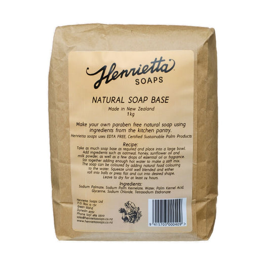 Henrietta Natural Soap Base 1kg - 1st Stop Marshall's Health Shop, Gift Shop! - Heath and Natural Therapy New Brighton Christchurch - Naturopath
