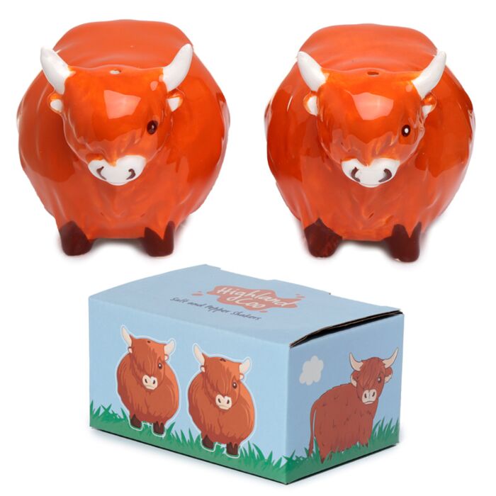 Highland Cow Ceramic Salt & Pepper Set - MarshallsHealthShop