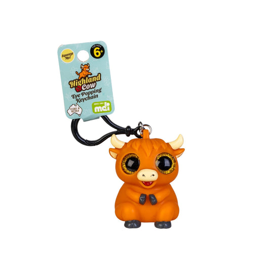 Highland Cow Eye Popping Keychain - 1st Stop Marshall's Health Shop, Gift Shop! - Heath and Natural Therapy New Brighton Christchurch - Naturopath