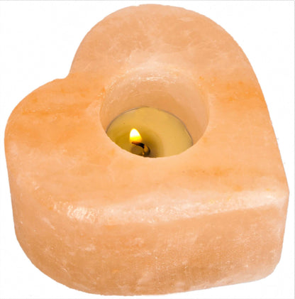 Himalayan Salt Heart Shaped - T Light Candle - MarshallsHealthShop