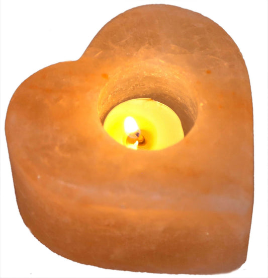 Himalayan Salt Heart Shaped - T Light Candle - MarshallsHealthShop