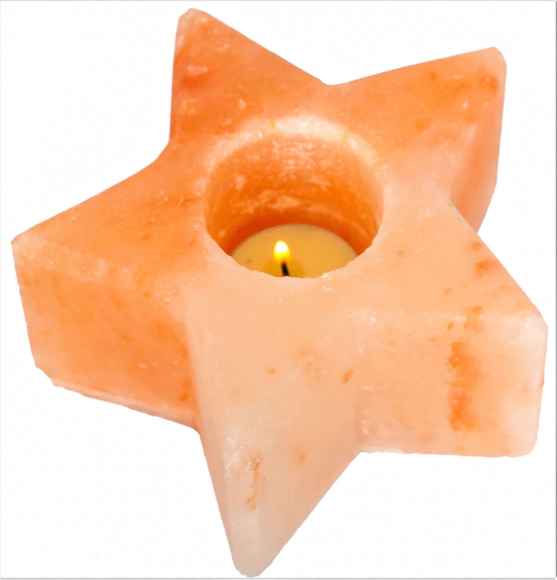 Himalayan Salt Star Shaped - T Light Candle - MarshallsHealthShop