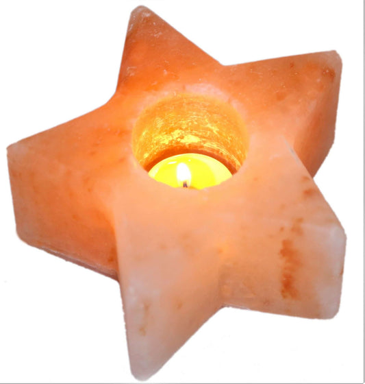 Himalayan Salt Star Shaped - T Light Candle - MarshallsHealthShop