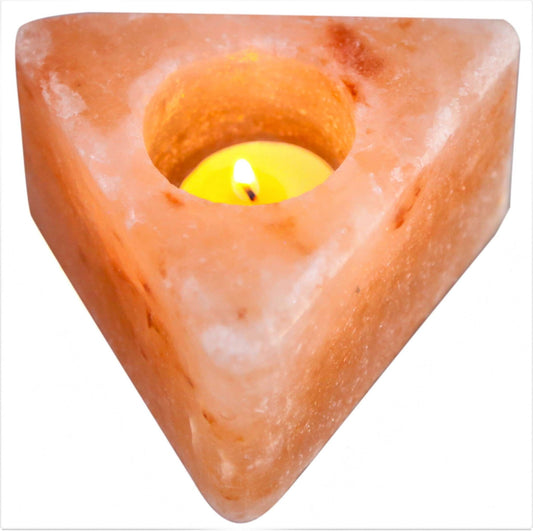 Himalayan Salt Triangle Shaped - T Light Candle - MarshallsHealthShop