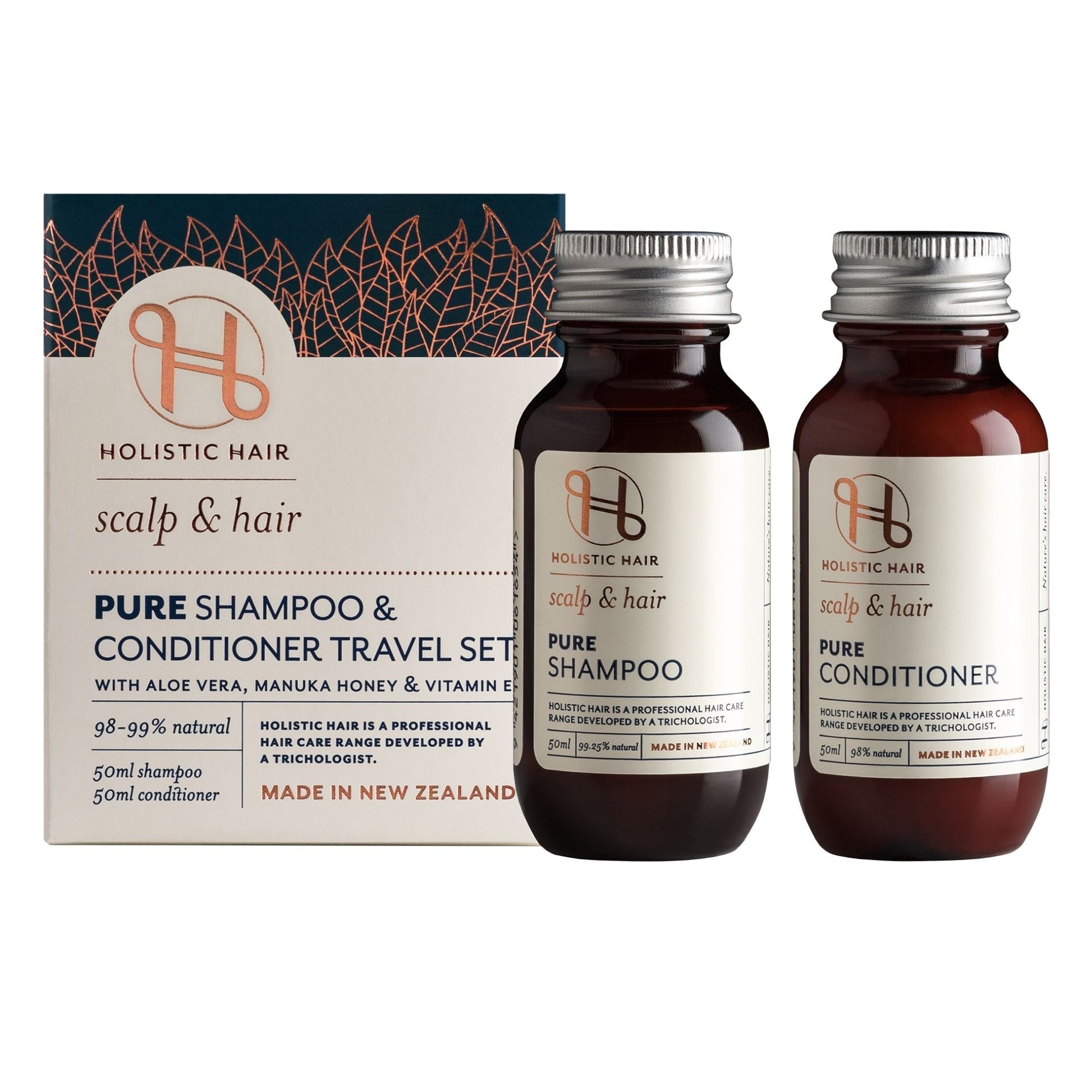 HOLISTIC HAIR Pure Shampoo and Conditioner 50ml Travel Set - MarshallsHealthShop