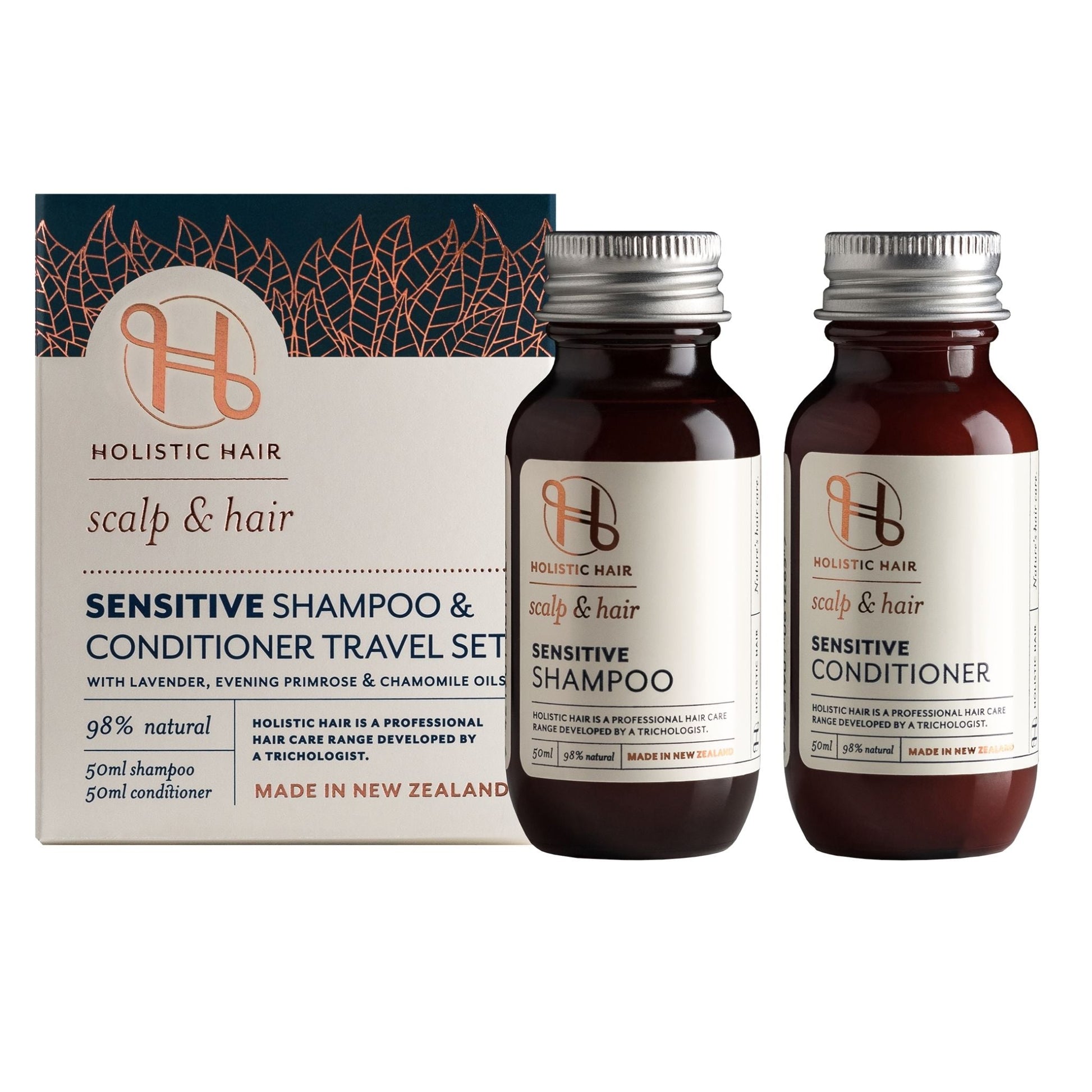 HOLISTIC HAIR Sensitive Shampoo & Conditioner 50ml Travel Set - MarshallsHealthShop