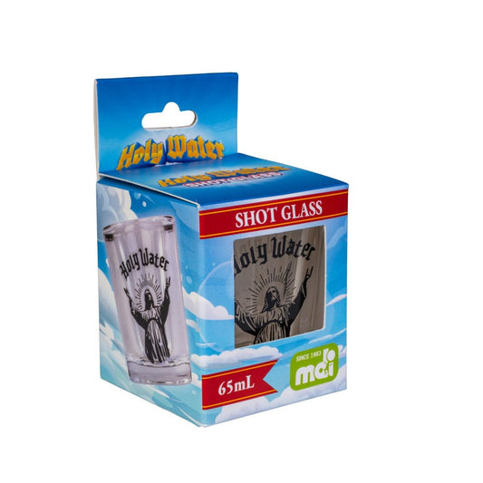 Holy Water Shot Glass
DESCRIPTION
Bold “Holy Water” design with saintly silhouette artwork
Holds 65mL – more than enough for a miraculous pour
Perfect mix of humor and style – great for party convo starters
Fun gift for birthdays, housewarmings, or cheeky collectors

Raise your glass and your spirits! The Holy Water Shot Glass serves up a dose of humor with every sip. 1st Stop, Marshall's Health Shop, Gift Shop!