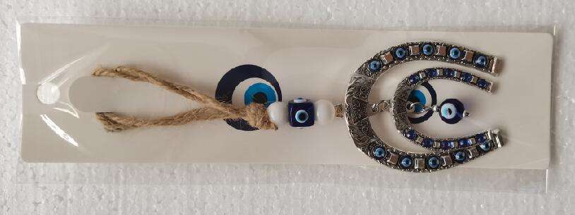 Horse Shoe Evil Eye Hanging Ornament - 1st Stop Marshall's Health Shop, Gift Shop! - Heath and Natural Therapy New Brighton Christchurch - Naturopath