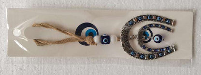 Horse Shoe Evil Eye Hanging Ornament - 1st Stop Marshall's Health Shop, Gift Shop! - Heath and Natural Therapy New Brighton Christchurch - Naturopath