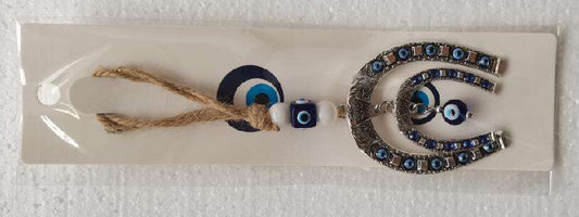 Horse Shoe Evil Eye Hanging Ornament - 1st Stop Marshall's Health Shop, Gift Shop! - Heath and Natural Therapy New Brighton Christchurch - Naturopath