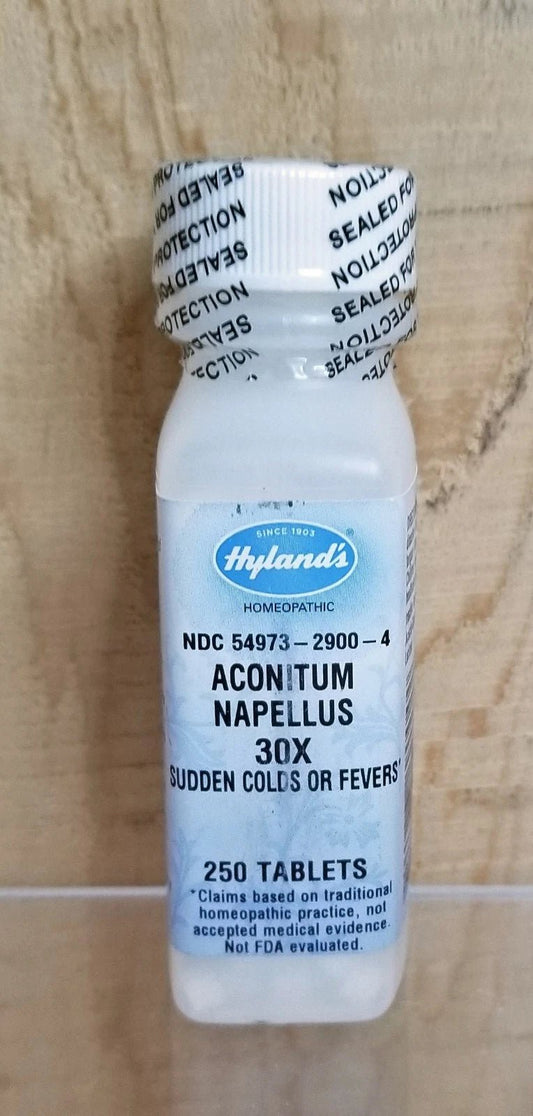 HYLANDS Aconitum Napellus 30x 250 tabs - 1st Stop Marshall's Health Shop, Gift Shop! - Heath and Natural Therapy New Brighton Christchurch - Naturopath