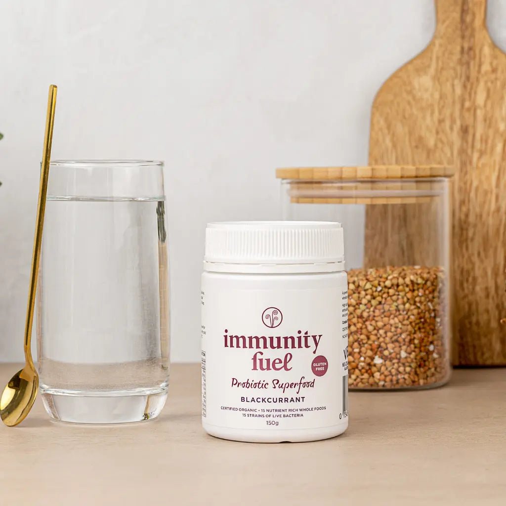 Immunity Fuel Probiotic Superfood 150g Powder Black Current
A delicious &amp; natural way to nourish your gut &amp; immune system.

Immunity Fuel Blackcurrant Blend combines our premium Certified Organic Gluten Free Probiotic Superfood with New Zealand-grownViBERi&nbsp;blackcurrant powder – a powerhouse of natural vitamin C and antioxidants.
1st Stop, Marshall's Health Shop!