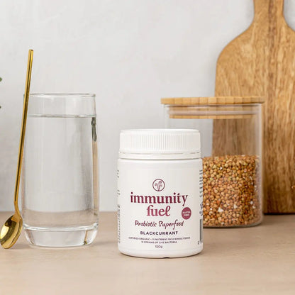 Immunity Fuel Probiotic Superfood 150g Powder Black Current
A delicious &amp; natural way to nourish your gut &amp; immune system.

Immunity Fuel Blackcurrant Blend combines our premium Certified Organic Gluten Free Probiotic Superfood with New Zealand-grownViBERi&nbsp;blackcurrant powder – a powerhouse of natural vitamin C and antioxidants.
1st Stop, Marshall's Health Shop!