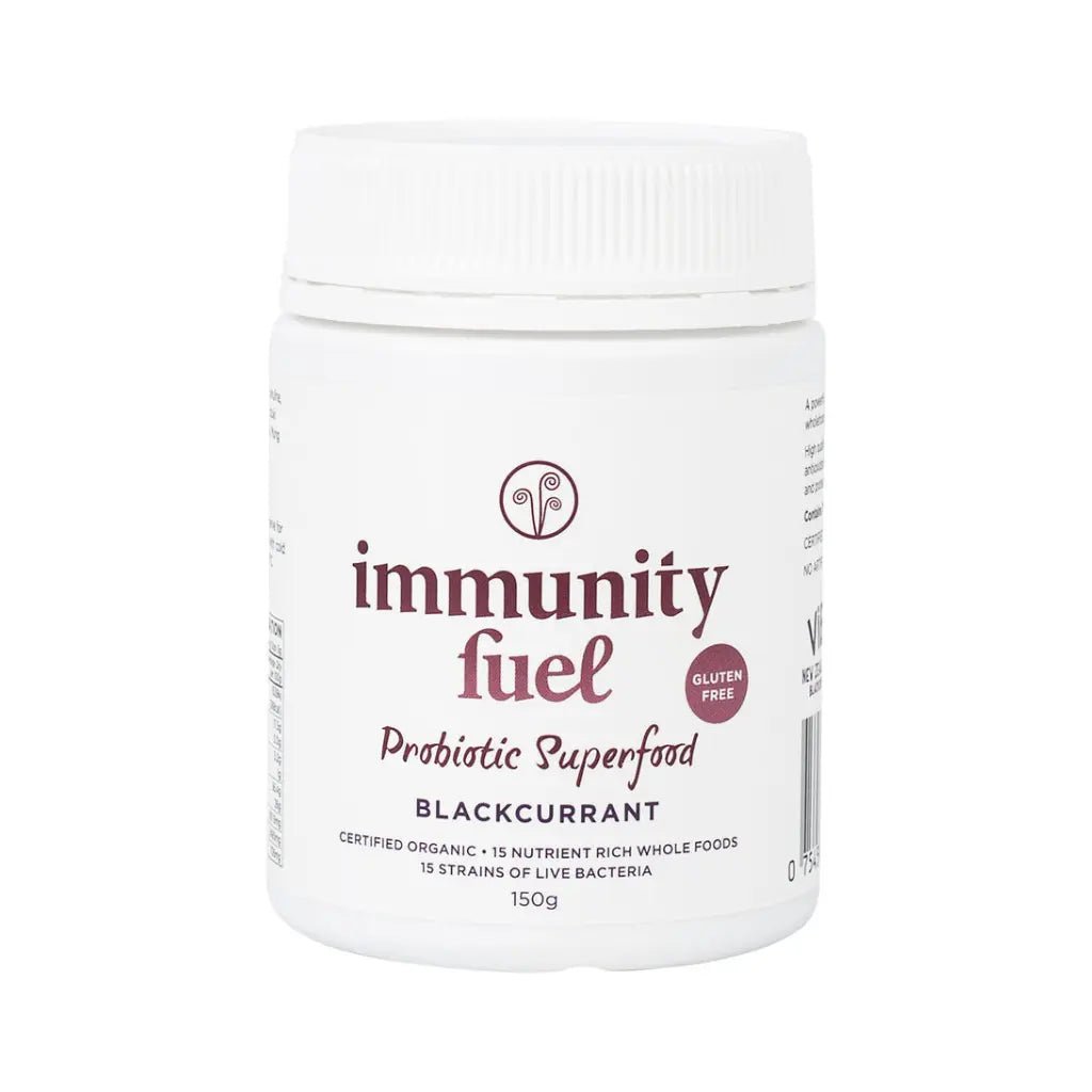 Immunity Fuel Probiotic Superfood 150g Powder Black Current
A delicious &amp; natural way to nourish your gut &amp; immune system.

Immunity Fuel Blackcurrant Blend combines our premium Certified Organic Gluten Free Probiotic Superfood with New Zealand-grownViBERi&nbsp;blackcurrant powder – a powerhouse of natural vitamin C and antioxidants.
1st Stop, Marshall's Health Shop!