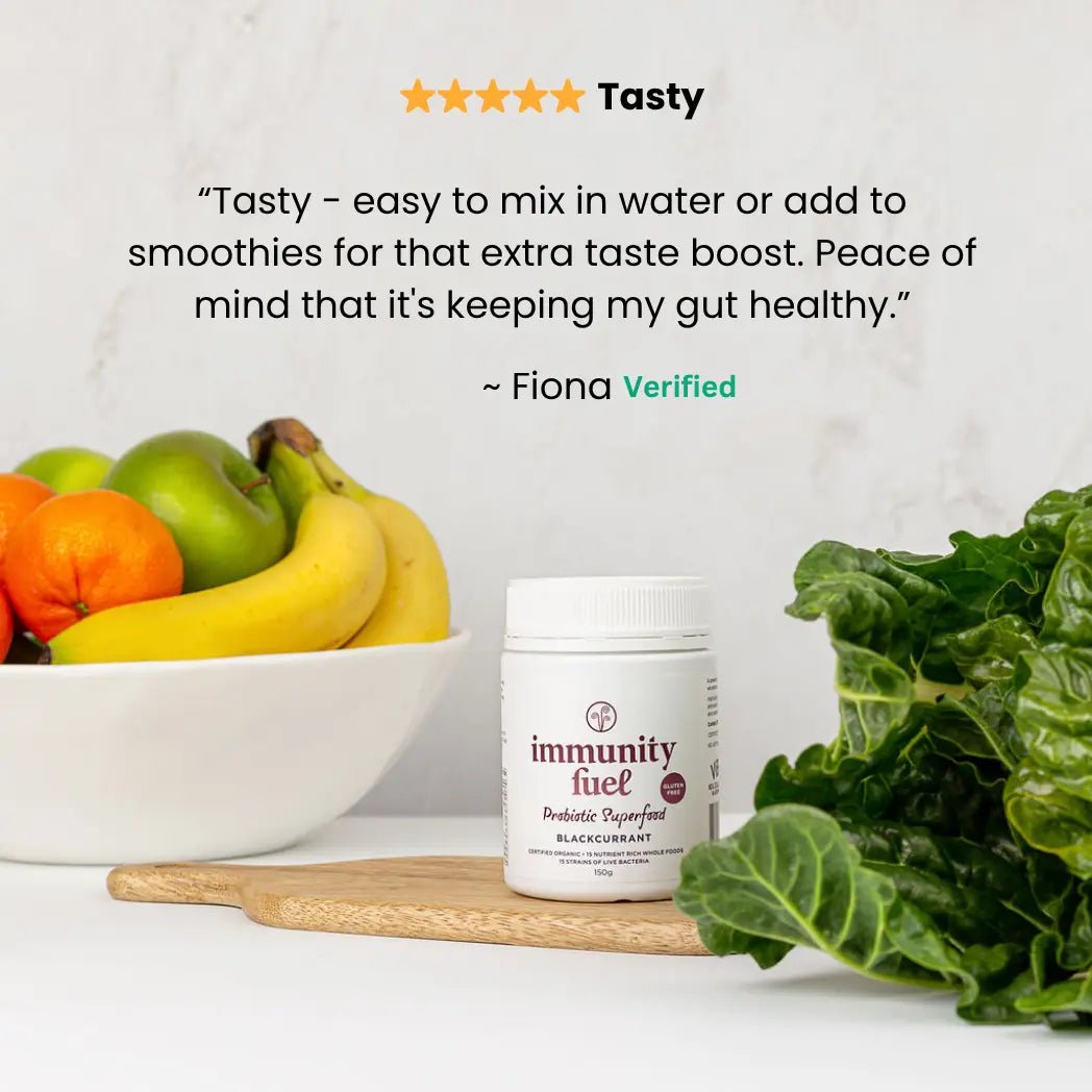 Immunity Fuel Probiotic Superfood 150g Powder Black Current
A delicious &amp; natural way to nourish your gut &amp; immune system.

Immunity Fuel Blackcurrant Blend combines our premium Certified Organic Gluten Free Probiotic Superfood with New Zealand-grownViBERi&nbsp;blackcurrant powder – a powerhouse of natural vitamin C and antioxidants.
1st Stop, Marshall's Health Shop!