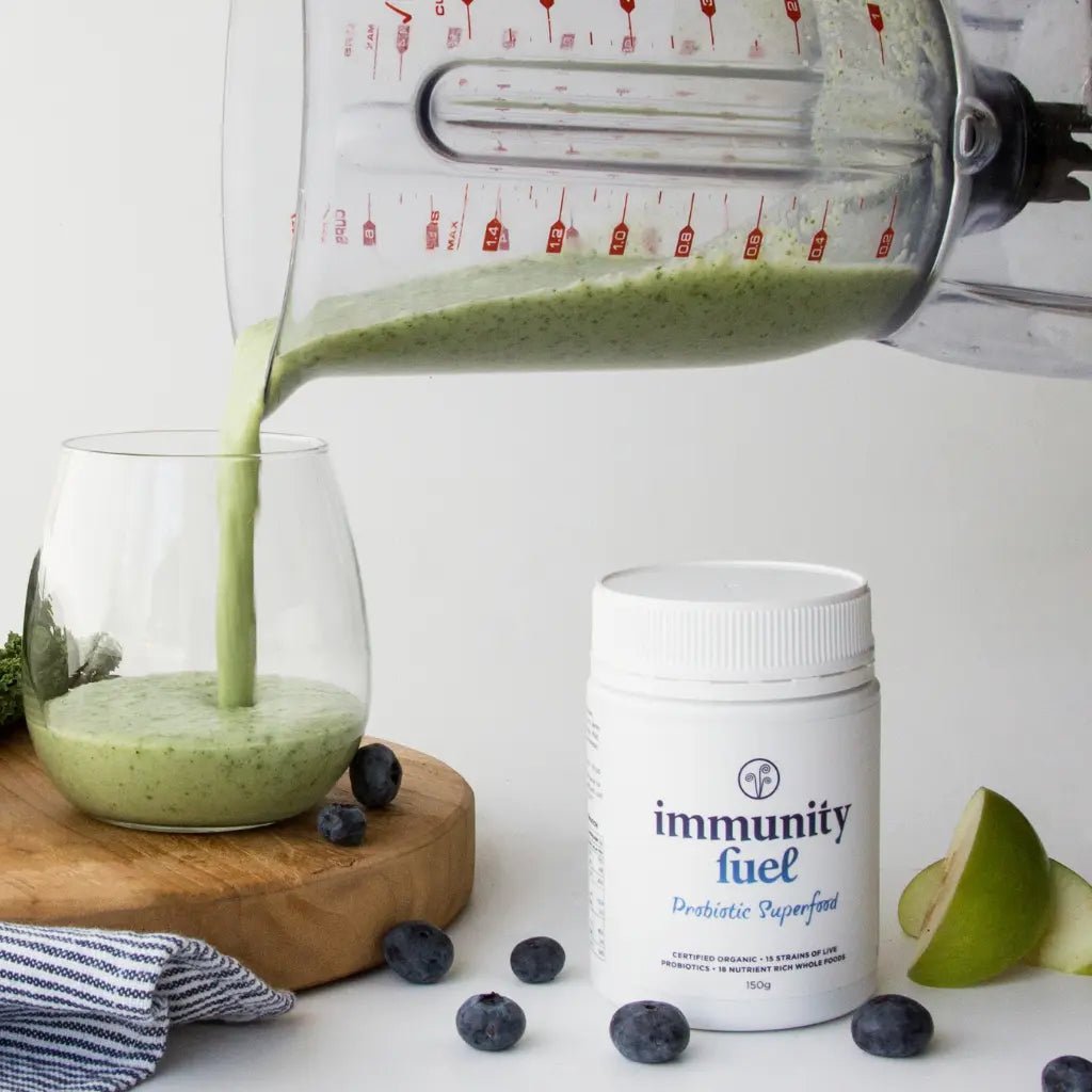 Immunity Fuel Probiotic Superfood 150g Powder Original

Support your gut health naturally with Immunity Fuel Original Probiotic Superfood Powder — our premium clean, nutrient-dense formula providing a powerful yet gentle probiotic solution.

This shelf-stable, 100% plant-based powder delivers live and active bacteria in a certified organic wholefood base, enhanced with ionic minerals and natural prebiotics to nurture your microbiome.

1st Stop, Marshall's Health Shop!