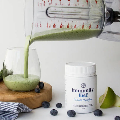 Immunity Fuel Probiotic Superfood 150g Powder Original

Support your gut health naturally with Immunity Fuel Original Probiotic Superfood Powder — our premium clean, nutrient-dense formula providing a powerful yet gentle probiotic solution.

This shelf-stable, 100% plant-based powder delivers live and active bacteria in a certified organic wholefood base, enhanced with ionic minerals and natural prebiotics to nurture your microbiome.

1st Stop, Marshall's Health Shop!