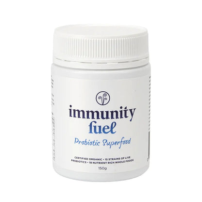 Immunity Fuel Probiotic Superfood 150g Powder Original

Support your gut health naturally with Immunity Fuel Original Probiotic Superfood Powder — our premium clean, nutrient-dense formula providing a powerful yet gentle probiotic solution.

This shelf-stable, 100% plant-based powder delivers live and active bacteria in a certified organic wholefood base, enhanced with ionic minerals and natural prebiotics to nurture your microbiome.

1st Stop, Marshall's Health Shop!