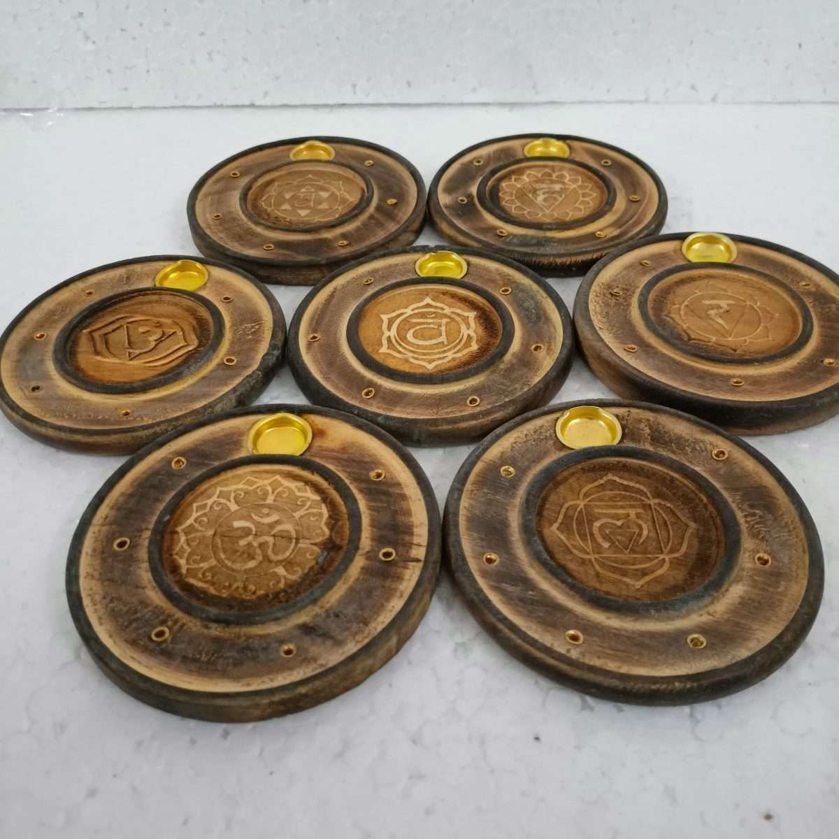 Incense Holder Round 7 chakra Incense Holder - MarshallsHealthShop