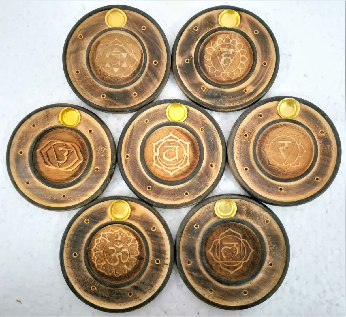 Incense Holder Round 7 chakra Incense Holder - MarshallsHealthShop