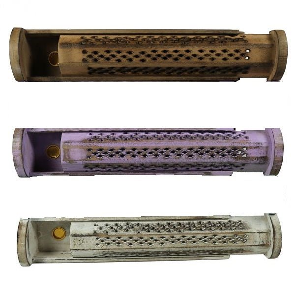 Jali Sliding Purple Box Incense Burner 12 inch - MarshallsHealthShop
