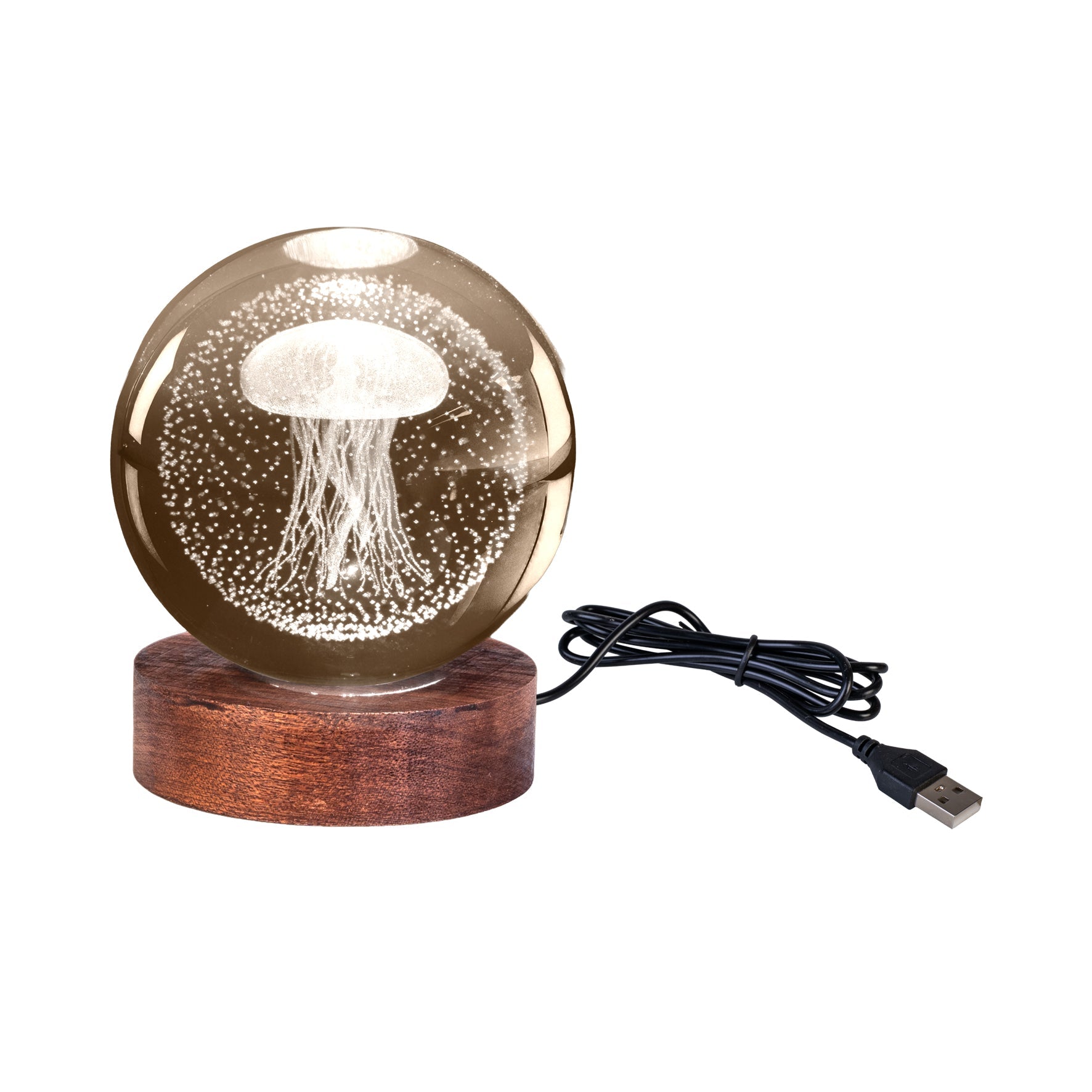 Jellyfish 3D Crystal Ball Lamp - 1st Stop Marshall's Health Shop, Gift Shop! - Heath and Natural Therapy New Brighton Christchurch - Naturopath