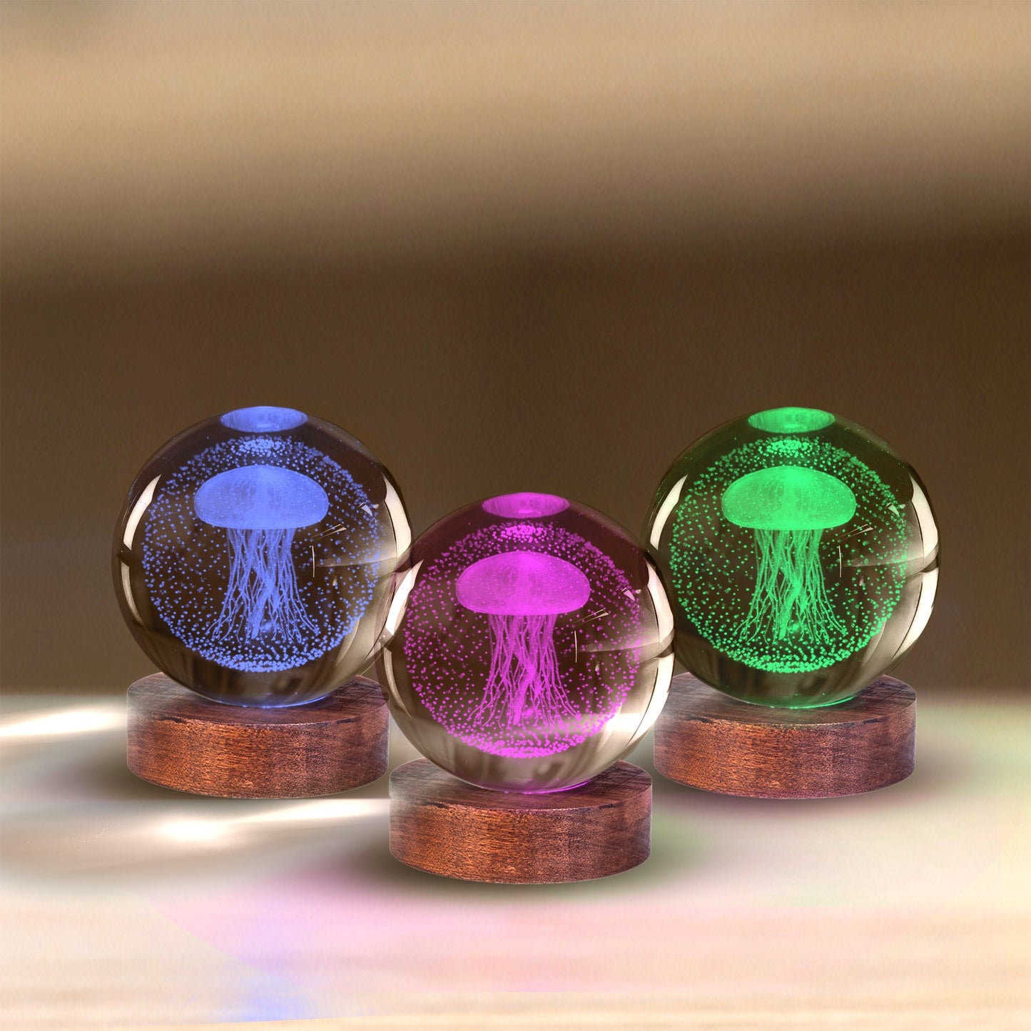 Jellyfish 3D Crystal Ball Lamp - 1st Stop Marshall's Health Shop, Gift Shop! - Heath and Natural Therapy New Brighton Christchurch - Naturopath