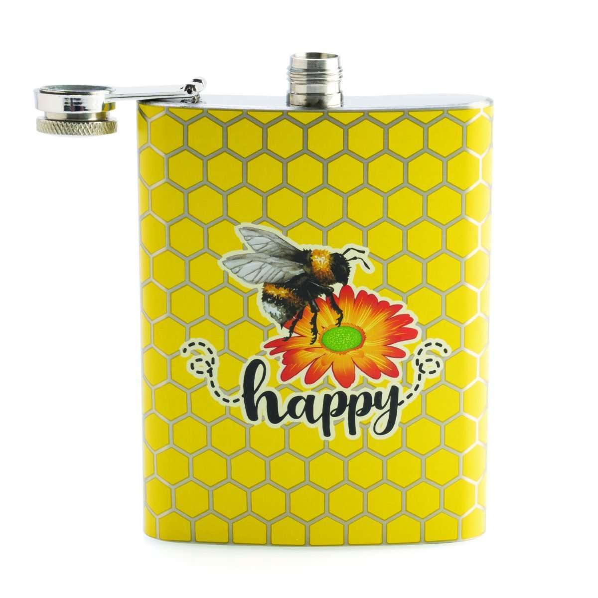 Joybee Metal Flask
Spring themed flask with a bee happy message over a bright yellow honeycomb pattern
Made from quality stainless steel
Holds 8oz/235ml of your favourite booze
9.0(L) x 2.0(W) x 13.50(H) cm
1st Stop, Marshall's Health Shop, Gift Shop!

SKU: TF-F8/BH
