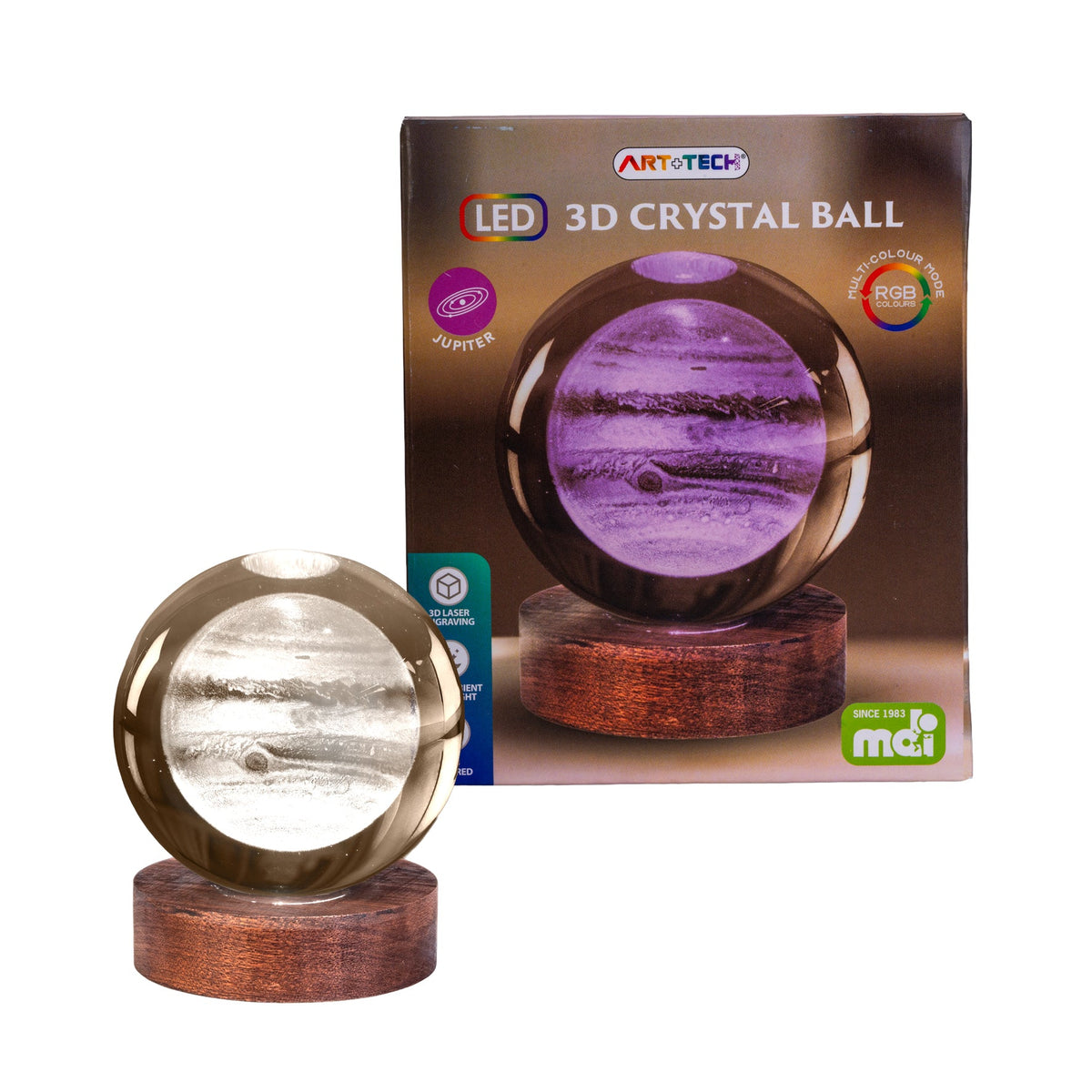 Jupiter 3D Crystal Ball Lamp# - 1st Stop Marshall's Health Shop, Gift Shop! - Heath and Natural Therapy New Brighton Christchurch - Naturopath#
