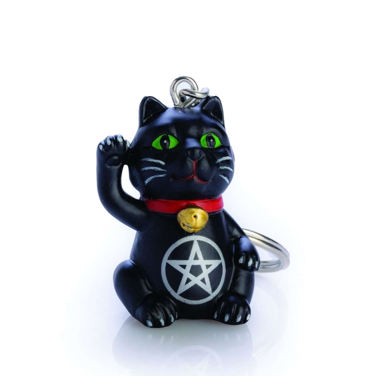 Keychain Black Cat Pentacle - 1st Stop Marshall's Health Shop, Gift Shop! - Heath and Natural Therapy New Brighton Christchurch - Naturopath