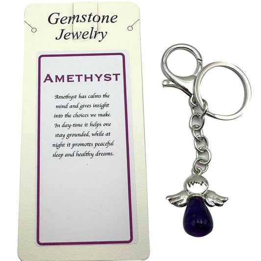 Keyring Angel Amethyst - MarshallsHealthShop