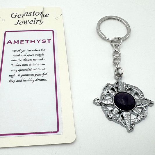 Keyring Compass Amethyst - MarshallsHealthShop
