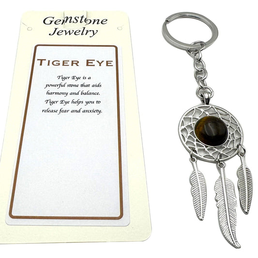 Keyring Dreamcatcher Tiger Eye - MarshallsHealthShop
