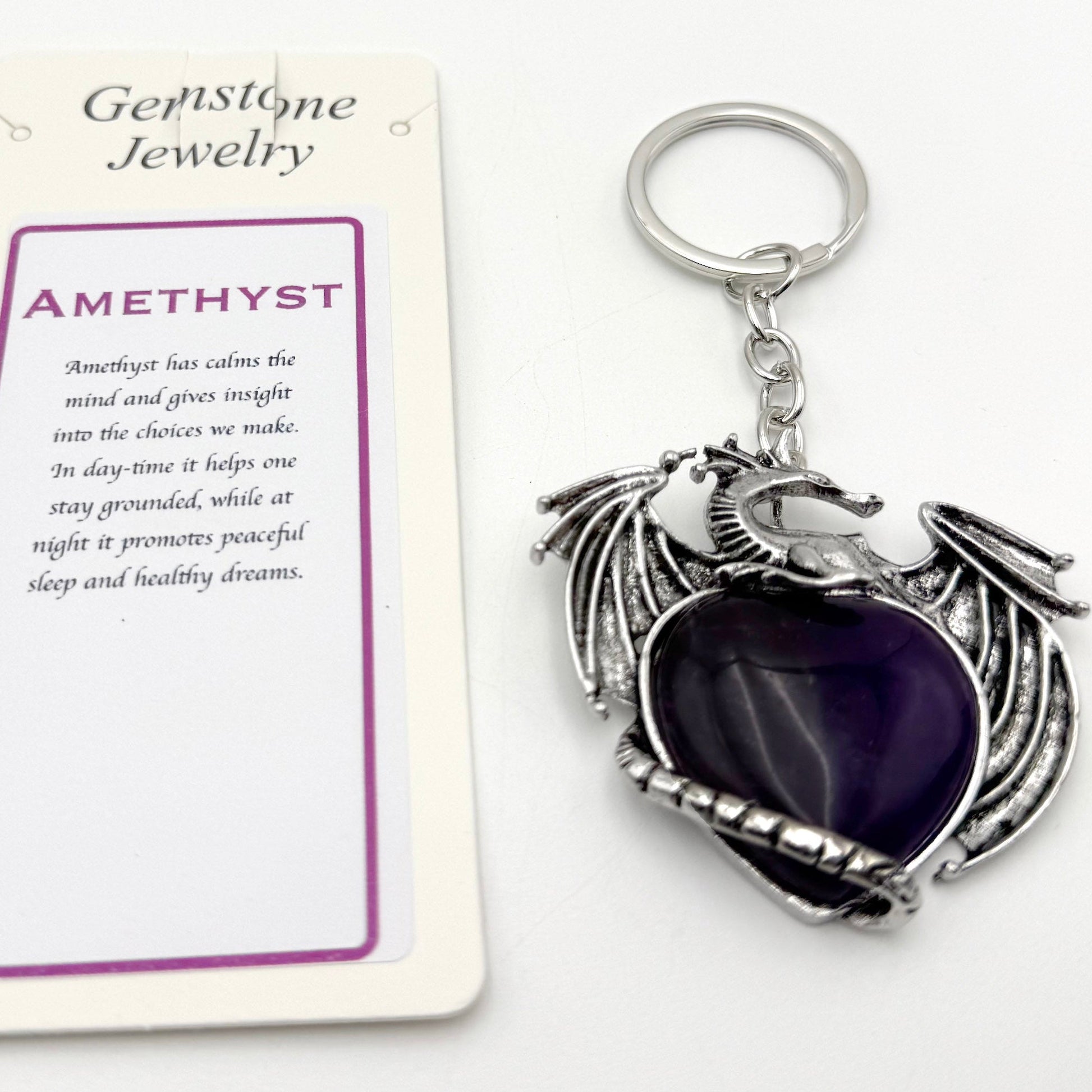 Keyring Flying Dragon Amethyst - MarshallsHealthShop