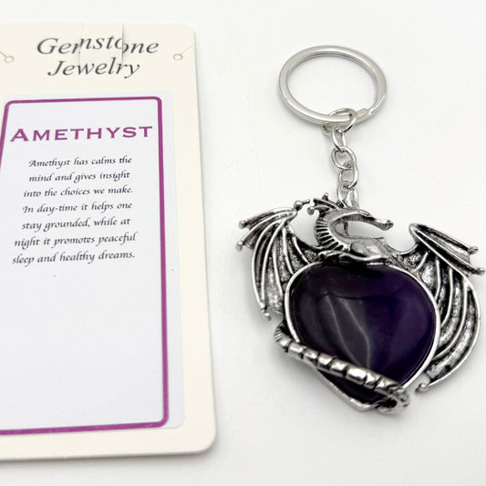 Keyring Flying Dragon Amethyst - MarshallsHealthShop